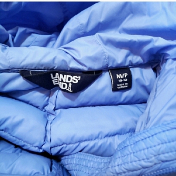 Lands' End Wanderweight Packable Down Coat Hooded Puffer Jacket - Picture 5 of 6
